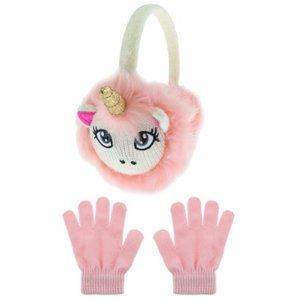 Girls Unicorn Earmuffs & Pink Gloves Set